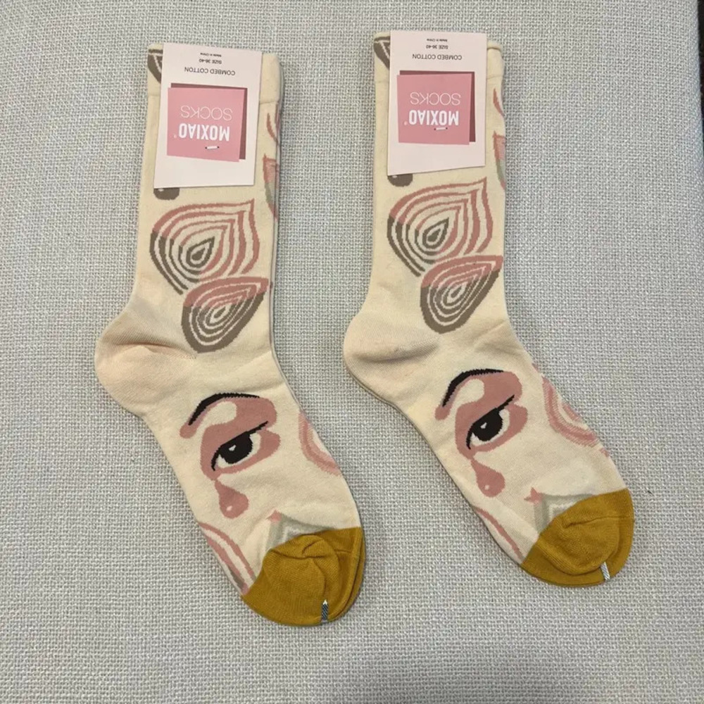 X37 Pink Crew Socks | Artistic Designs | Pink One Size 5.5-9.5